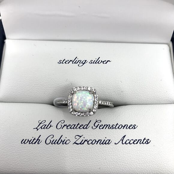Olivia and Jackson Ring Size 8 Lab Created Gemstones Cubic Zirconia Accents - Picture 2 of 5
